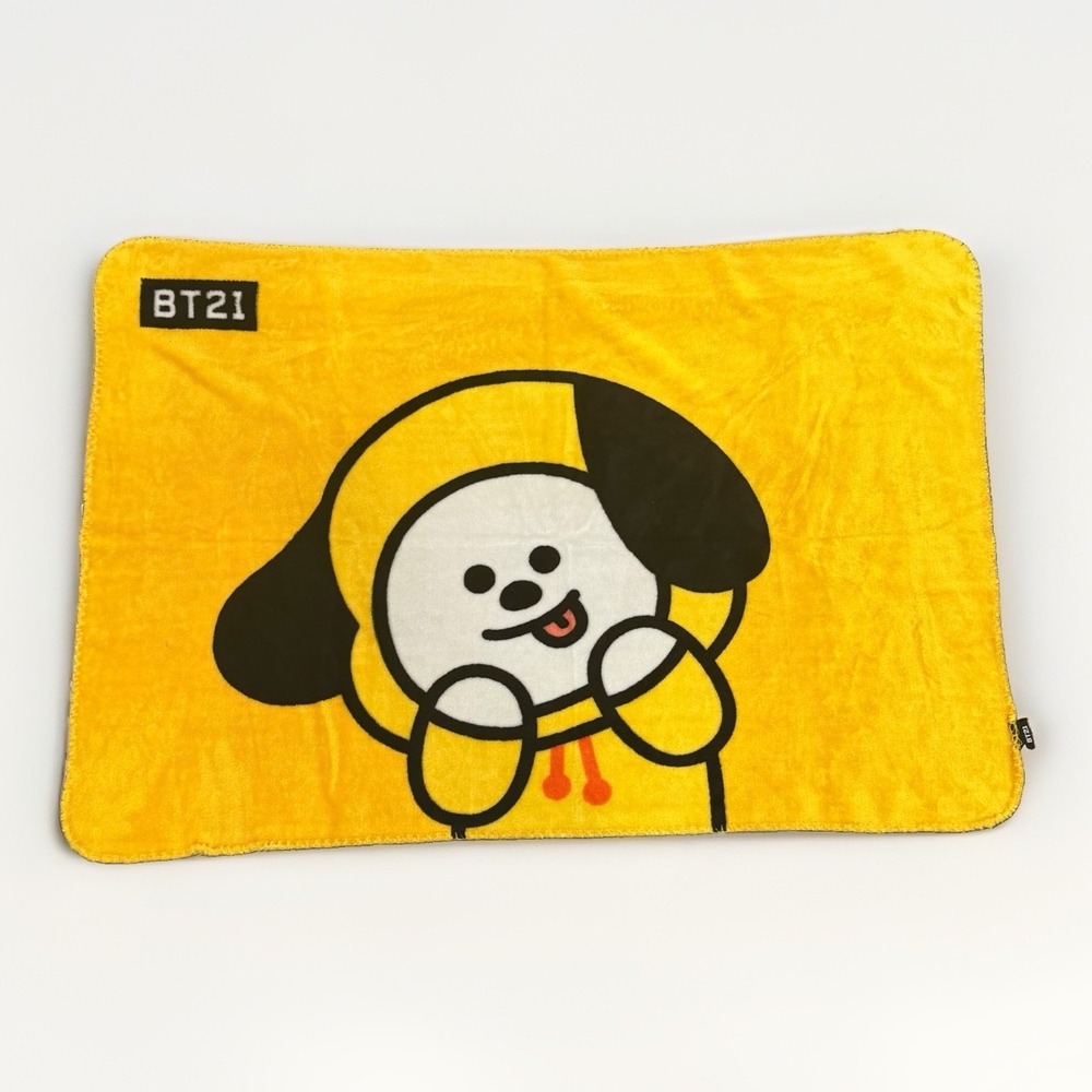 BT21 CHIMMY BTS Yellow Plush Lap Travel Blanket 37x27 K-Pop